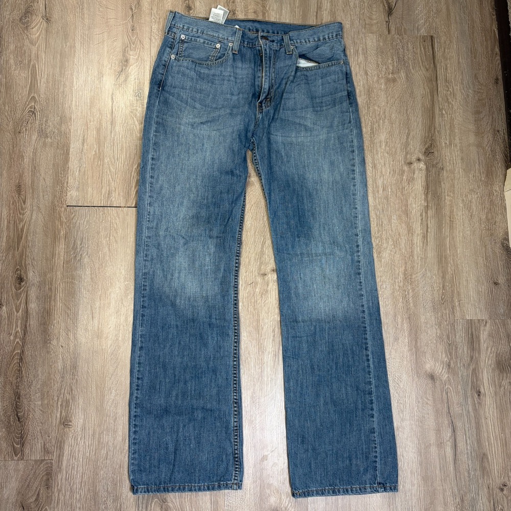 Levis 527 Bootcut Jeans 34x34 Slim Medium Faded Y2K 100% Cotton Blue